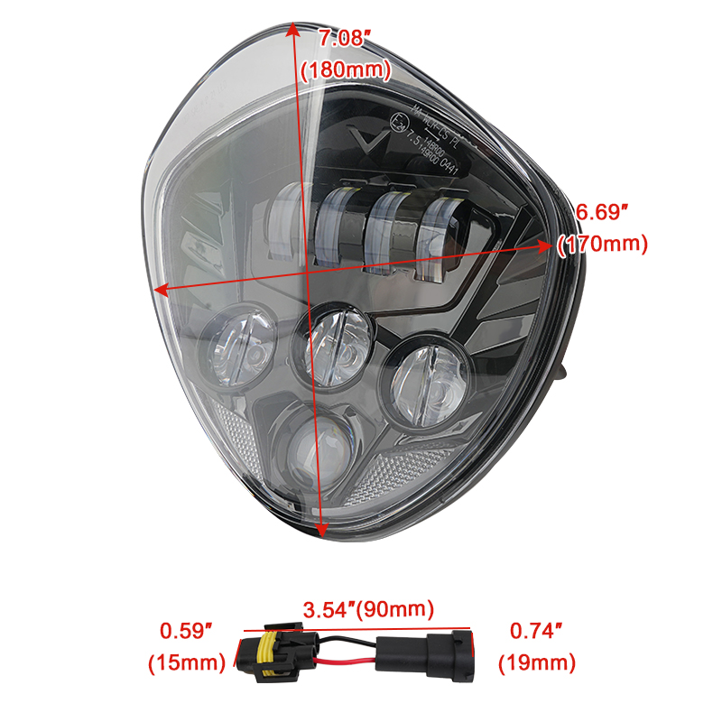 Black LED Motorcycle Headlight - Crossfit Victory ulasan dan harga