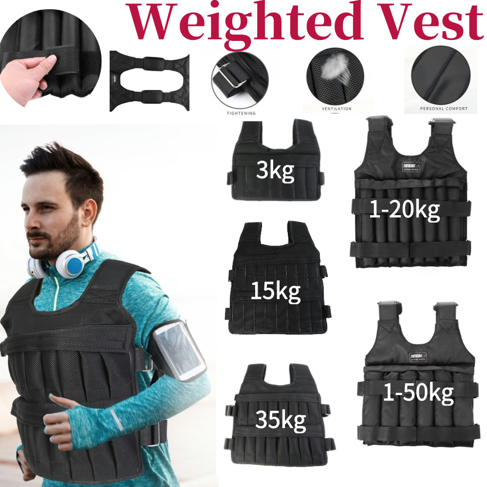 3/15/35kg Workout Weight Jacke - Crossfit Vest ulasan dan harga